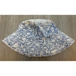 Betmar Bucket Hat Blue Floral Denim Sun Cotton Vintage Cottagecore Boho Festival
